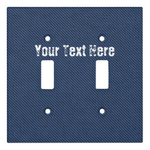 Faux Blue Jeans Denim Your Text Light Switch Cover