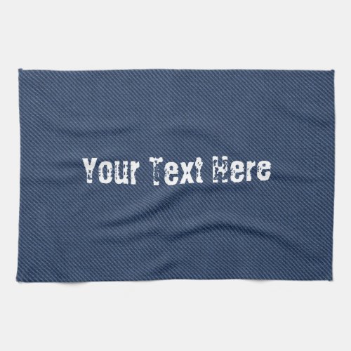 Faux Blue Jeans Fabric Kitchen Towel _ Your Text