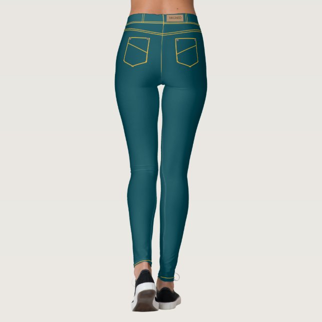 Faux Blue Jeans Leggings (Back)