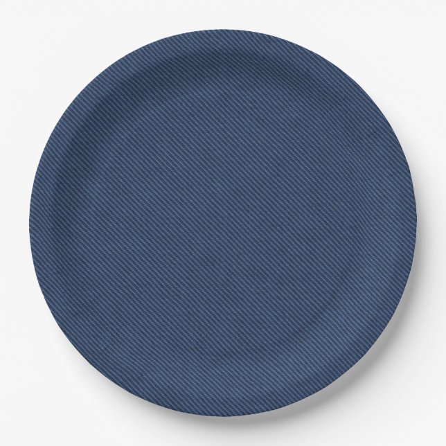 Faux Blue Jeans Paper Plates - Customizable (Front)