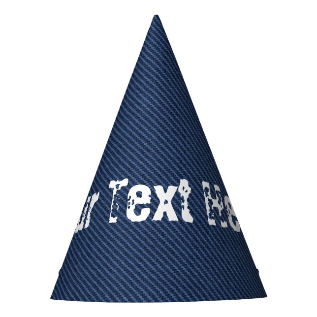 Faux Blue Jeans Party Hat with Custom Text (Front)
