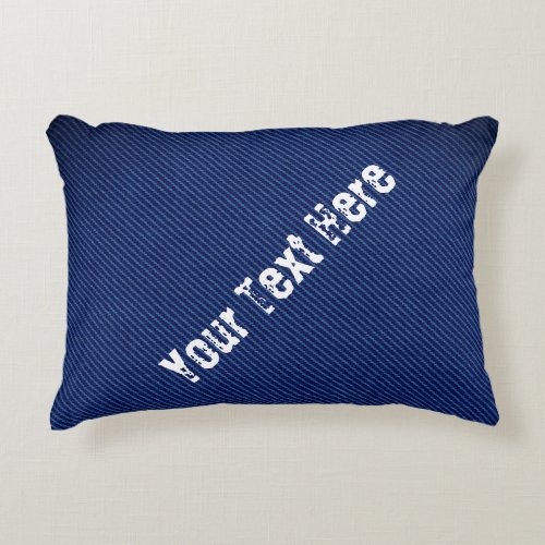 Faux Blue Jeans Pillow _ Custom Text Your Font