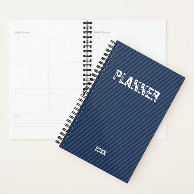 Faux Blue Jeans Planner personalized Add Year (Display)