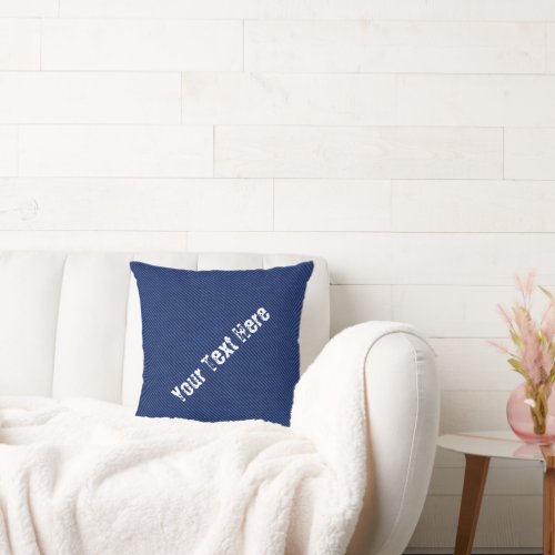 Faux Blue Jeans Throw Pillow with Custom Text