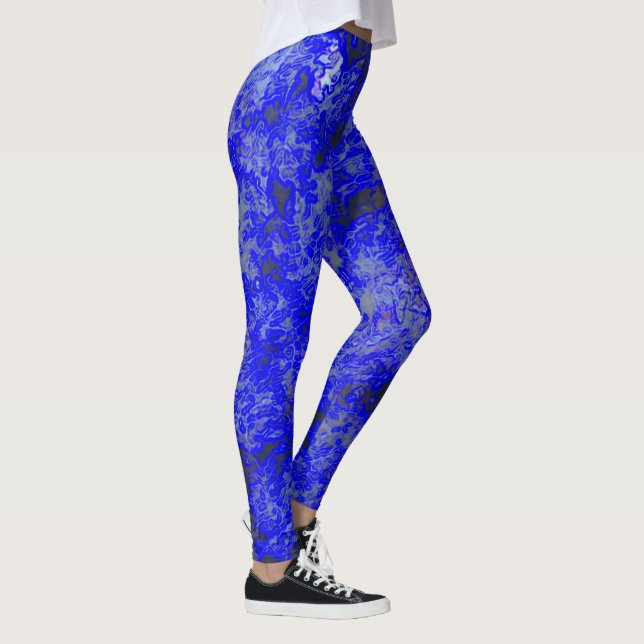 Faux Blue Marbling Leggings (Right)