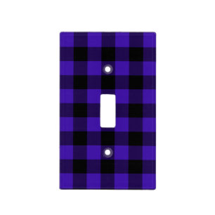 Faux Blue Plaid Tartan Light Switch Cover