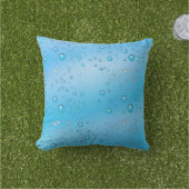 Faux Blue Water Bubbles Outdoor Pillow (Grass)