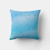 Faux Blue Water Bubbles Outdoor Pillow (Back)