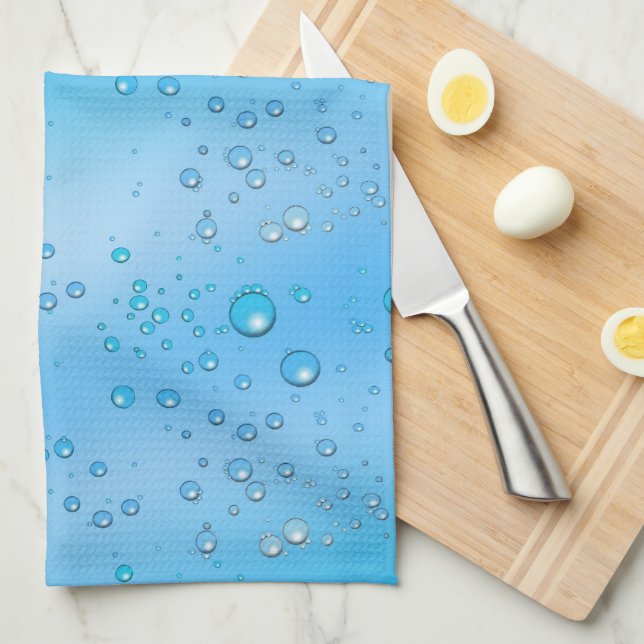 Faux Blue Water Bubbles Towel (Quarter Fold)