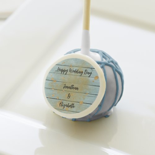 Faux Blue Wood  Cake Pops