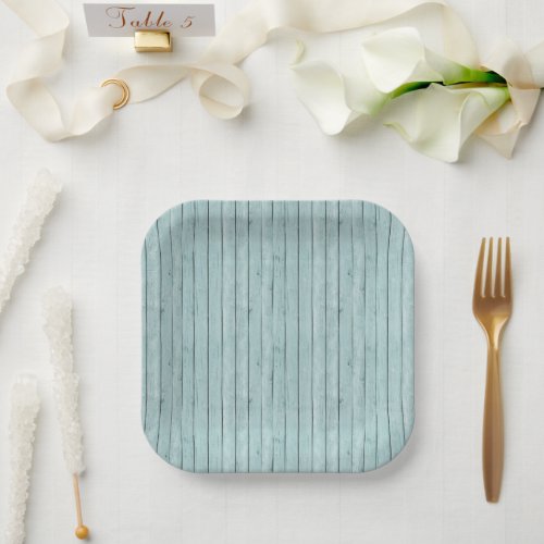 Faux Blue Wood  Paper Plates