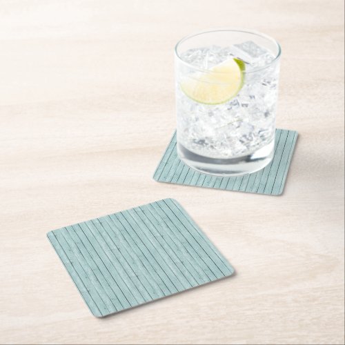 Faux Blue Wood  Square Paper Coaster