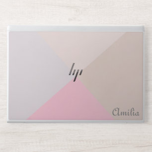 Faux Blush Leather Marble Rose Gold Monogram  HP Laptop Skin