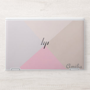 Faux Blush Leather Marble Rose Gold Monogram  HP Laptop Skin