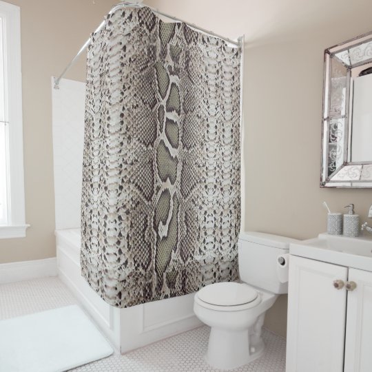 Faux Boa Constrictor Snake Skin Shower Curtain Zazzle Com