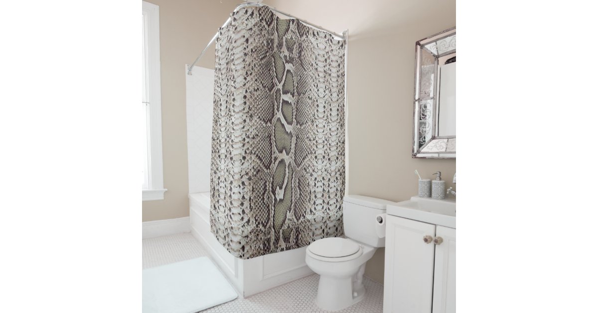 Faux Boa Constrictor Snake Skin Shower Curtain Zazzle Com