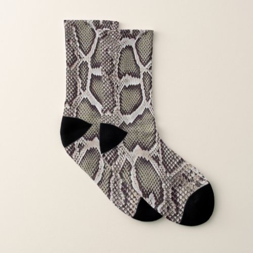 Faux Boa Constrictor Snake Skin Socks