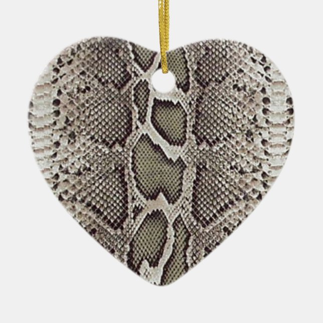 Faux Boa Constrictor Snakeskin Ceramic Ornament (Front)