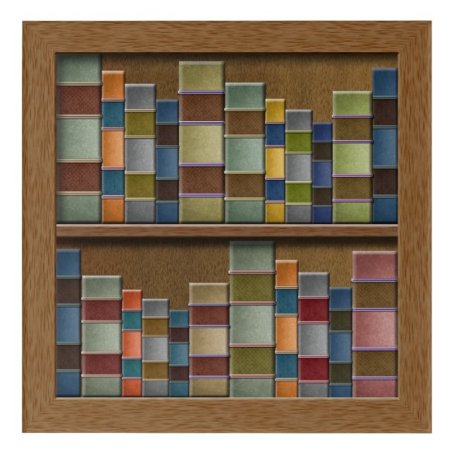Faux Book Shelf Book Spines Library Acrylic Print (Front)