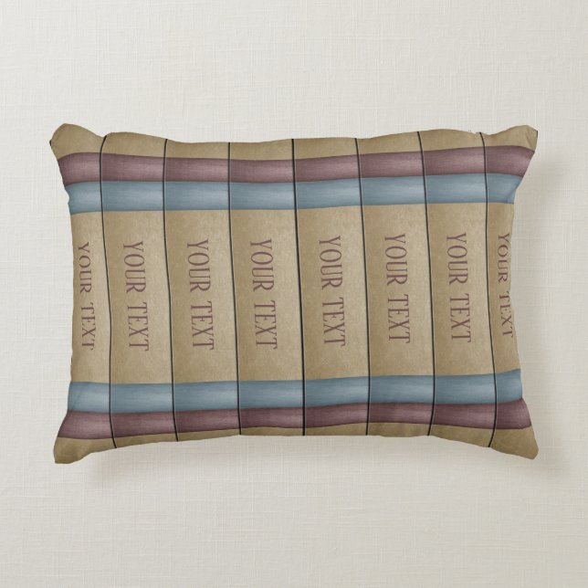 Faux Book Shelf Book Spines Library Decorative Pillow (Front)