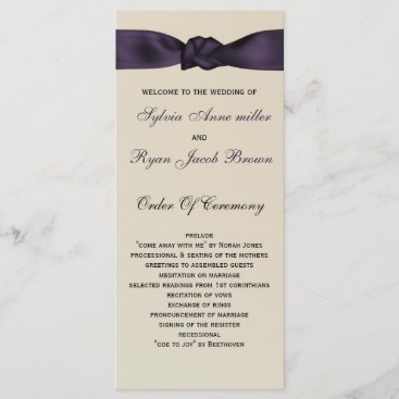 FAUX bow amethyst program and Wedding menu