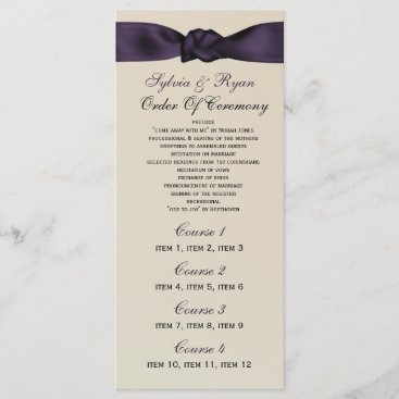 FAUX bow amethyst program and Wedding menu