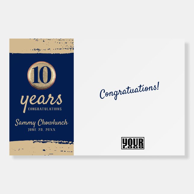 Faux brass employee anniversary sign board (Front)