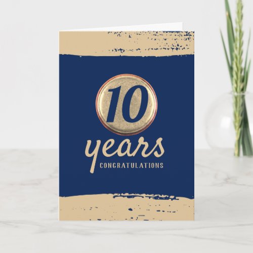 Faux brass universal employee anniversary card
