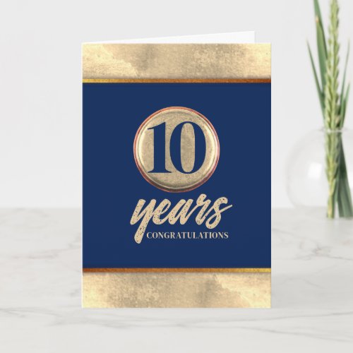 Faux brass universal employee anniversary card