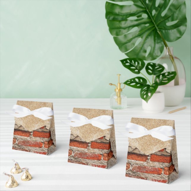 faux brick pattern party favor boxes (Multiple)