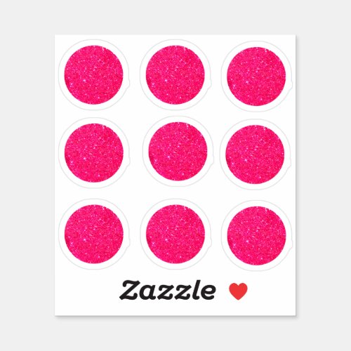 Faux Bright Mini Pink Glitter Stickers 