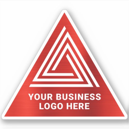 Faux Bright Red Foil Triangular Logo Sticker