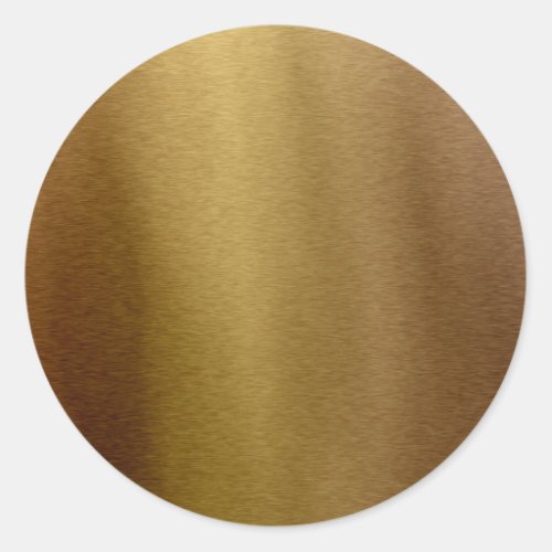Faux Bronze Brushed Metal Stainless Background Classic Round Sticker