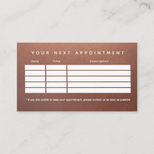 Faux Bronze Clean Business Logo  Appointment Card