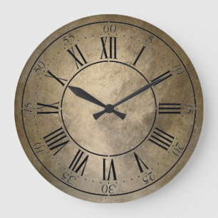 faux bronze metal wall clock