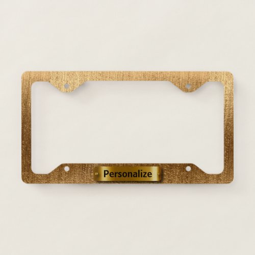 Faux Bronze Texture Metal License Plate Frame