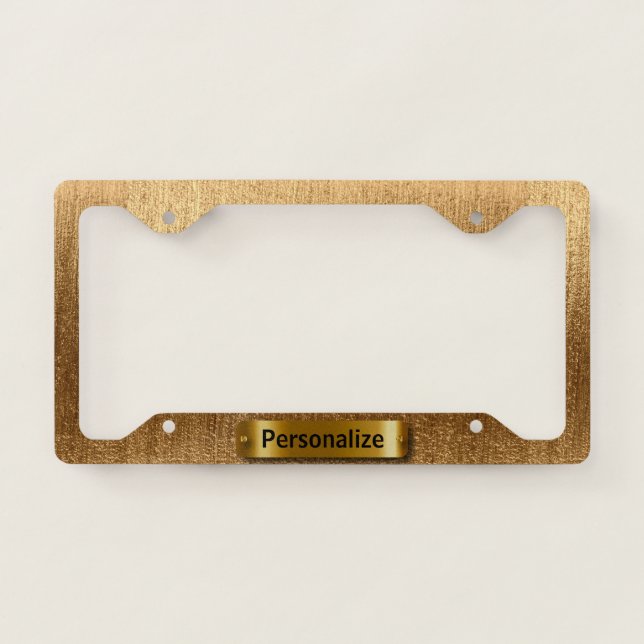 Faux Bronze Texture Metal License Plate Frame (Front)