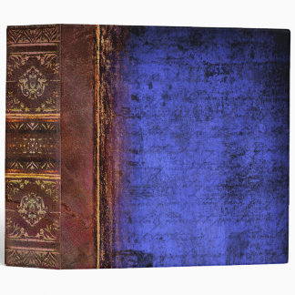 Faux Brown and Blue Leather Ancient Tome 3 Ring Binder