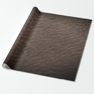 Faux Brown Animal Leather Print Wrapping Paper
