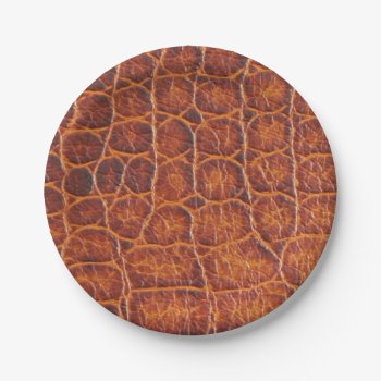 Faux Brown Crocodile Skin Print Paper Plates by KeikoPrints at Zazzle