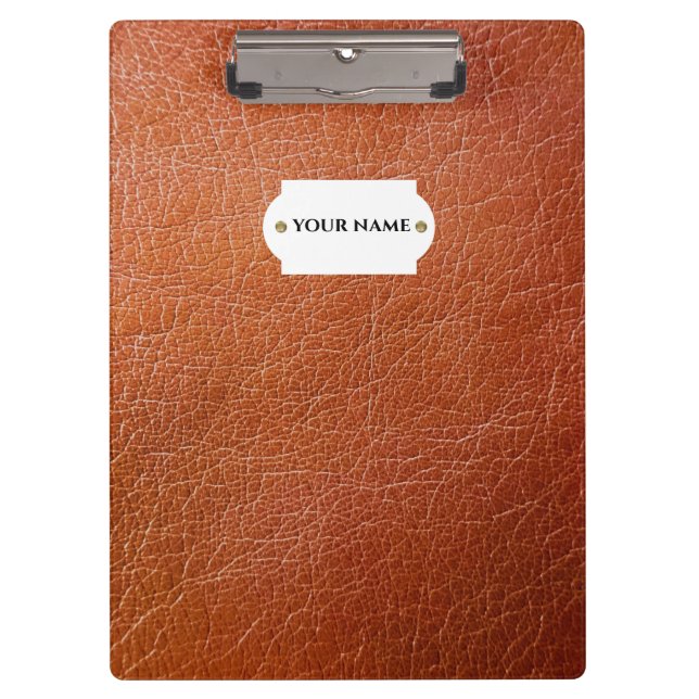 Faux brown leather clipboard (Front)