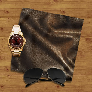 Faux Brown Leather Grain Bandana
