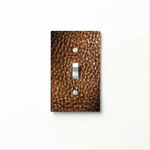 Faux Brown Leather Light Switch Cover