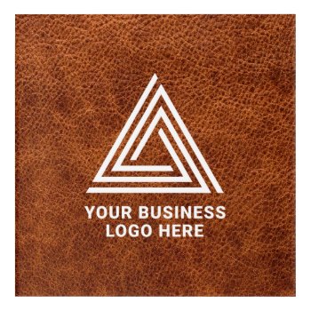 Faux Brown Leather Modern Business Logo Acrylic Print by designs4you at Zazzle