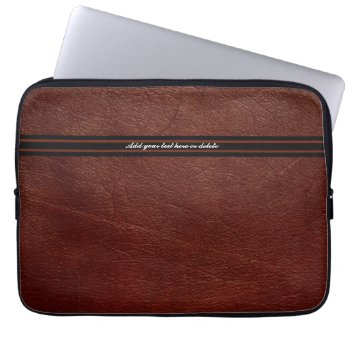 Faux Brown Leather  Sleeve - Customize by iPadGear at Zazzle