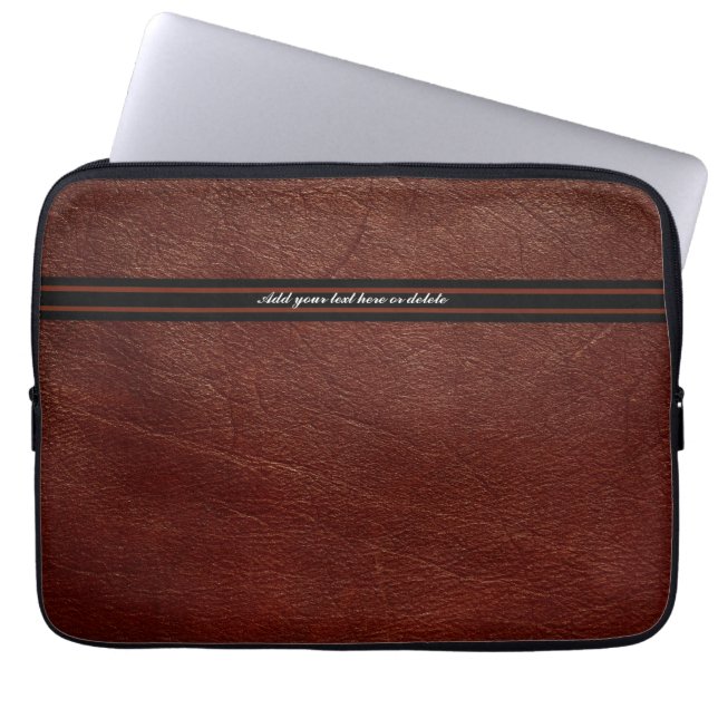 Faux Brown Leather  Sleeve - Customize (Front)