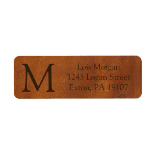 Faux Brown Leather Texture Label