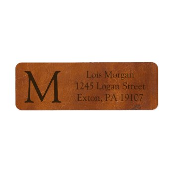 Faux Brown Leather Texture Label by lazytextures at Zazzle