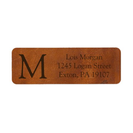 Faux Brown Leather Texture Label