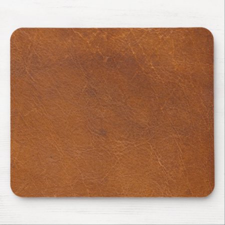 Faux Brown Leather Texture Mouse Pad